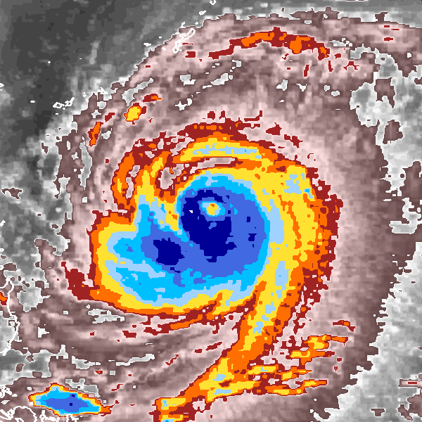 This dramatic imaged from the Cyclone Center shows the extremely powerful and destructive Super Typhoon Fred, which made landfall in Southern China during the 1994 season.