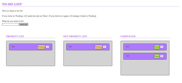 To Do List Screenshot